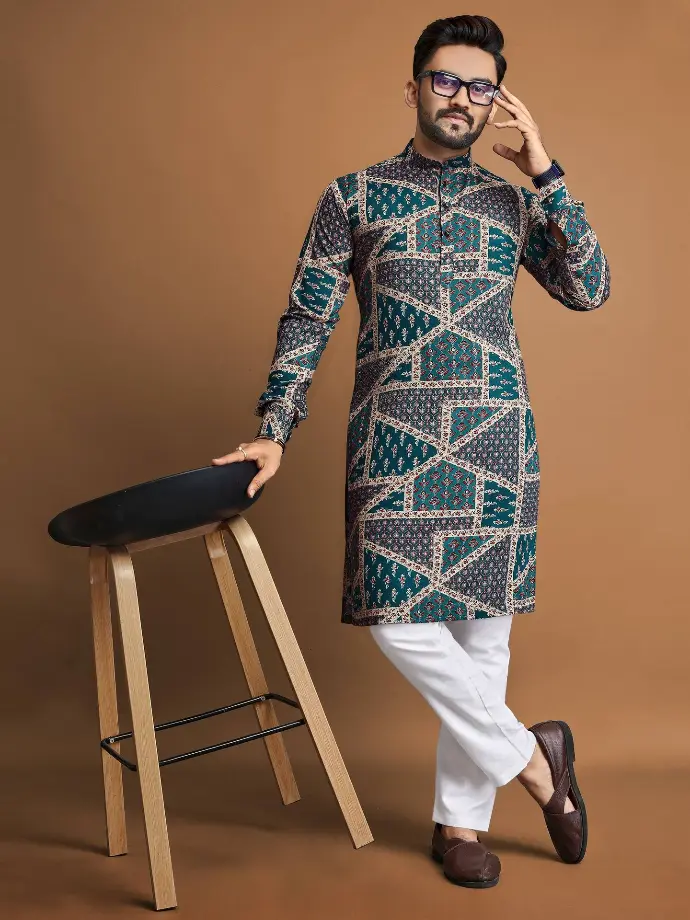 Premium Soft Cotton Foil Print kurta