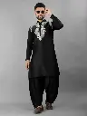 Satin Silk Embroidered Pathani Set