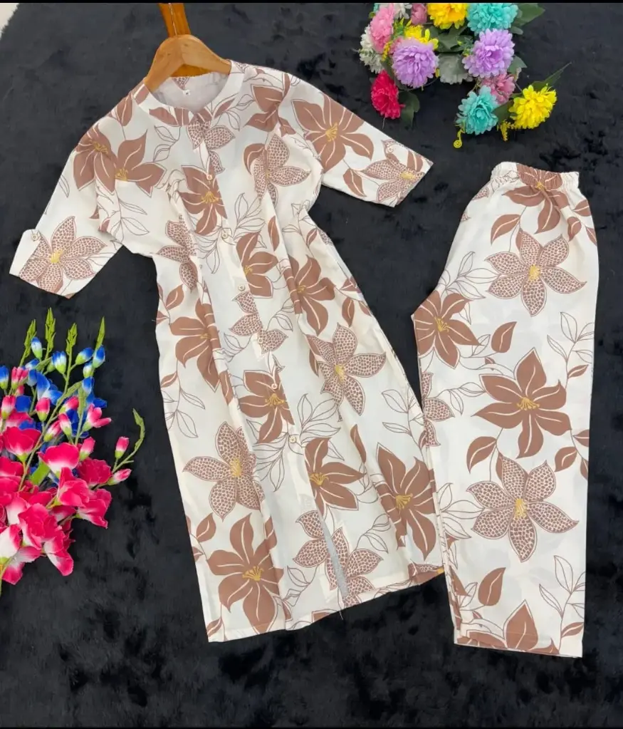 A-Line Cut Kurti Pattern Paired with Stylish Ankle-Length Pants