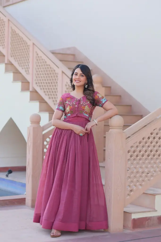 Designer Anarkali Gown with Koti