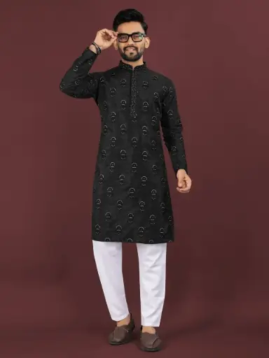 Multicolour Sequin Embroidered Kurta Set